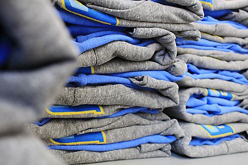 DTLA Print fold and poly bag hoodie sweatshirts