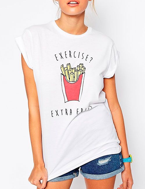DTLA Print exercise extra fries tee