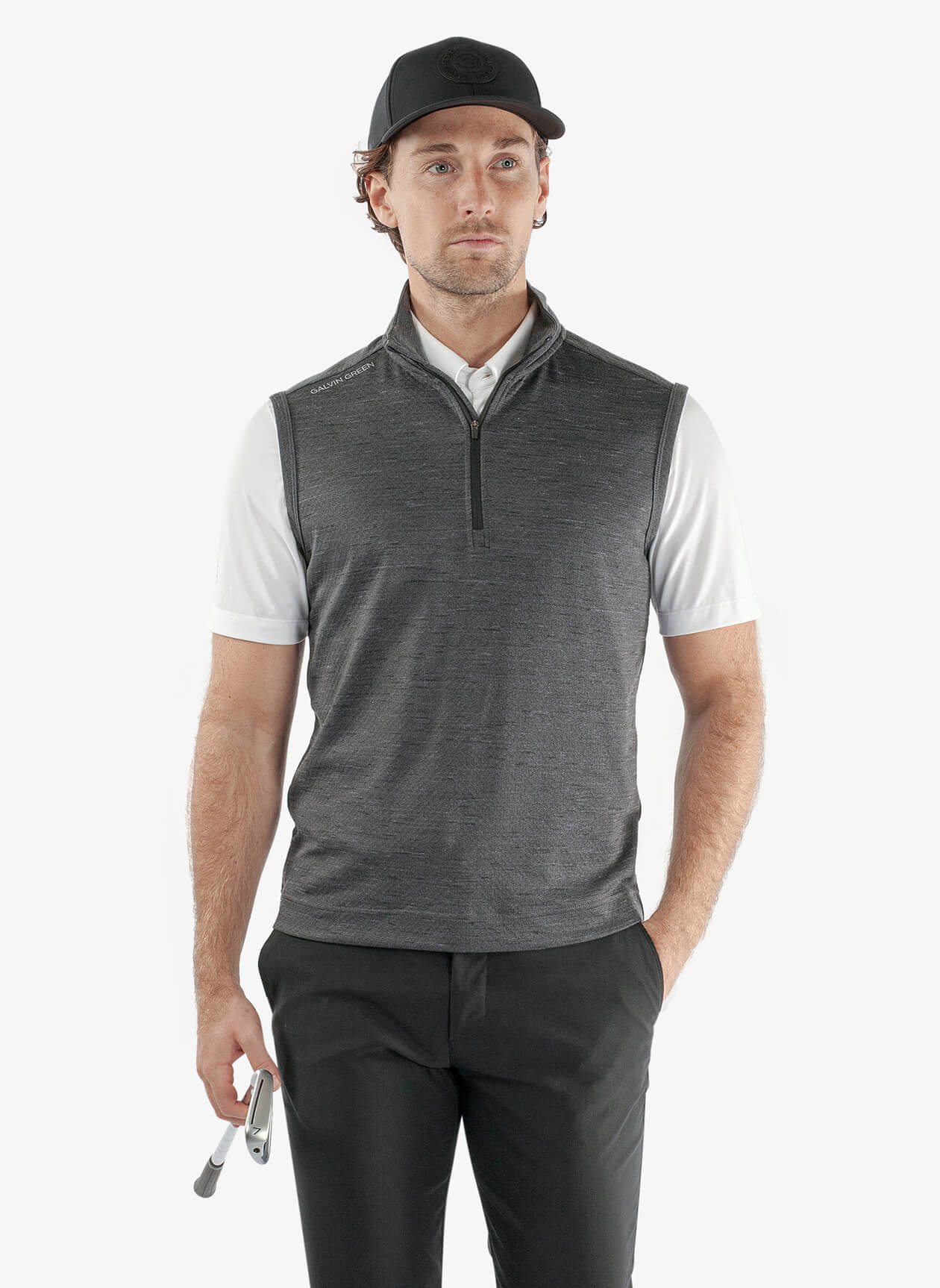 Galvin Green Mens Del Half-Zip Vest