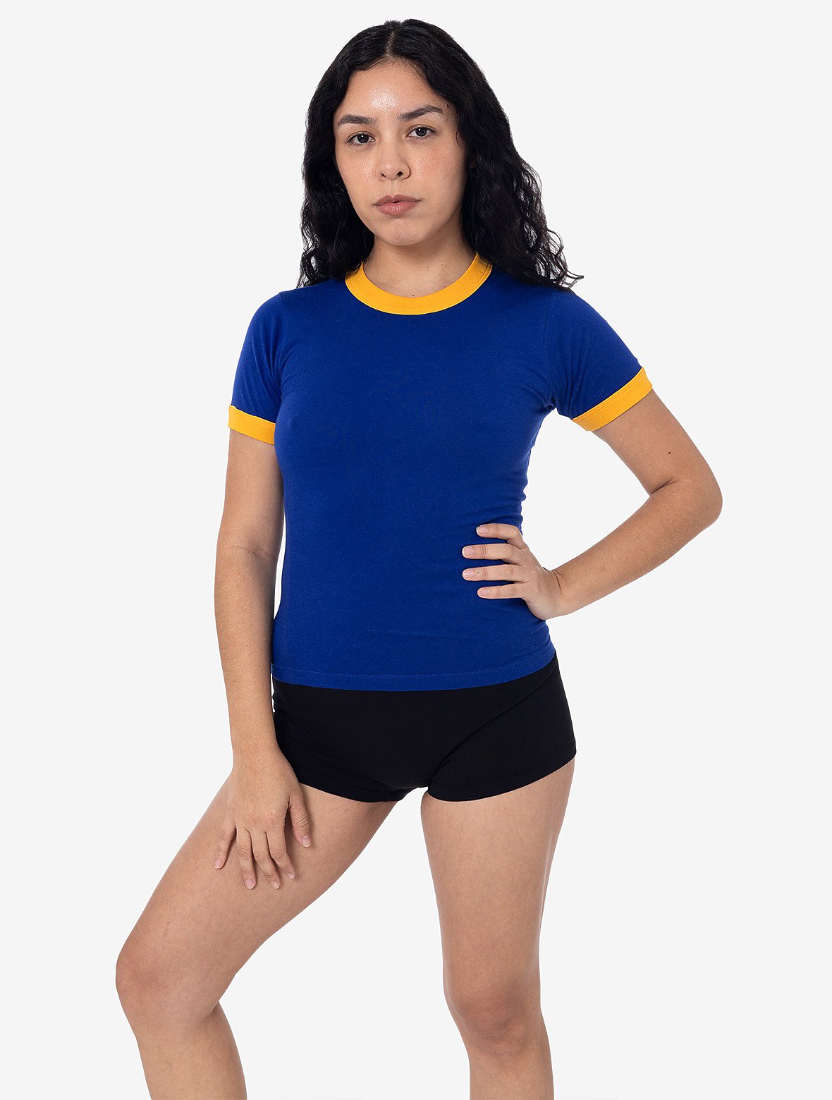 Los Angeles Apparel - WOMENS POLY COTTON RINGER TEE