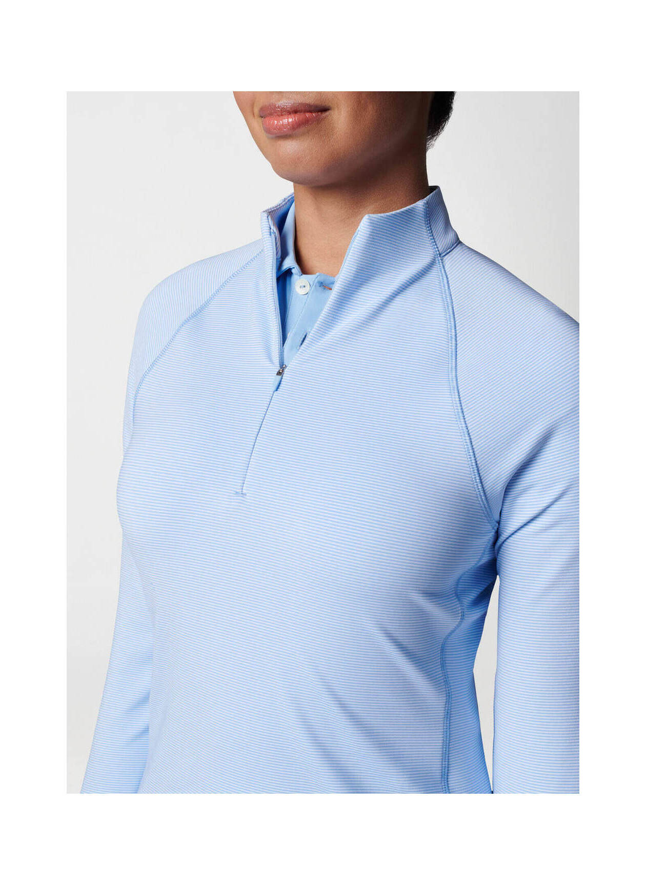 Peter Millar Womens Sugar Stripe Raglan Perth Quarter-Zip