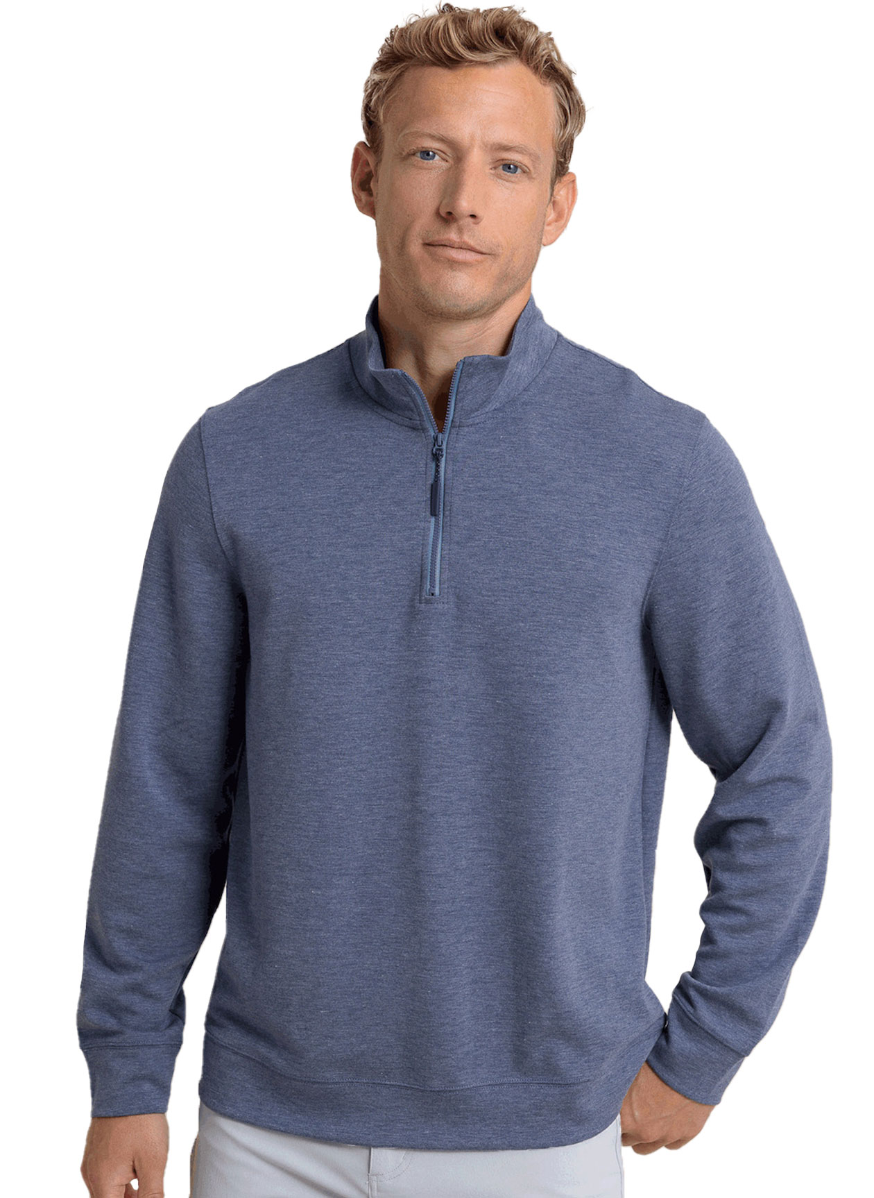 Southern Tide Mens Whyche Interlock Heather Quarter-Zip